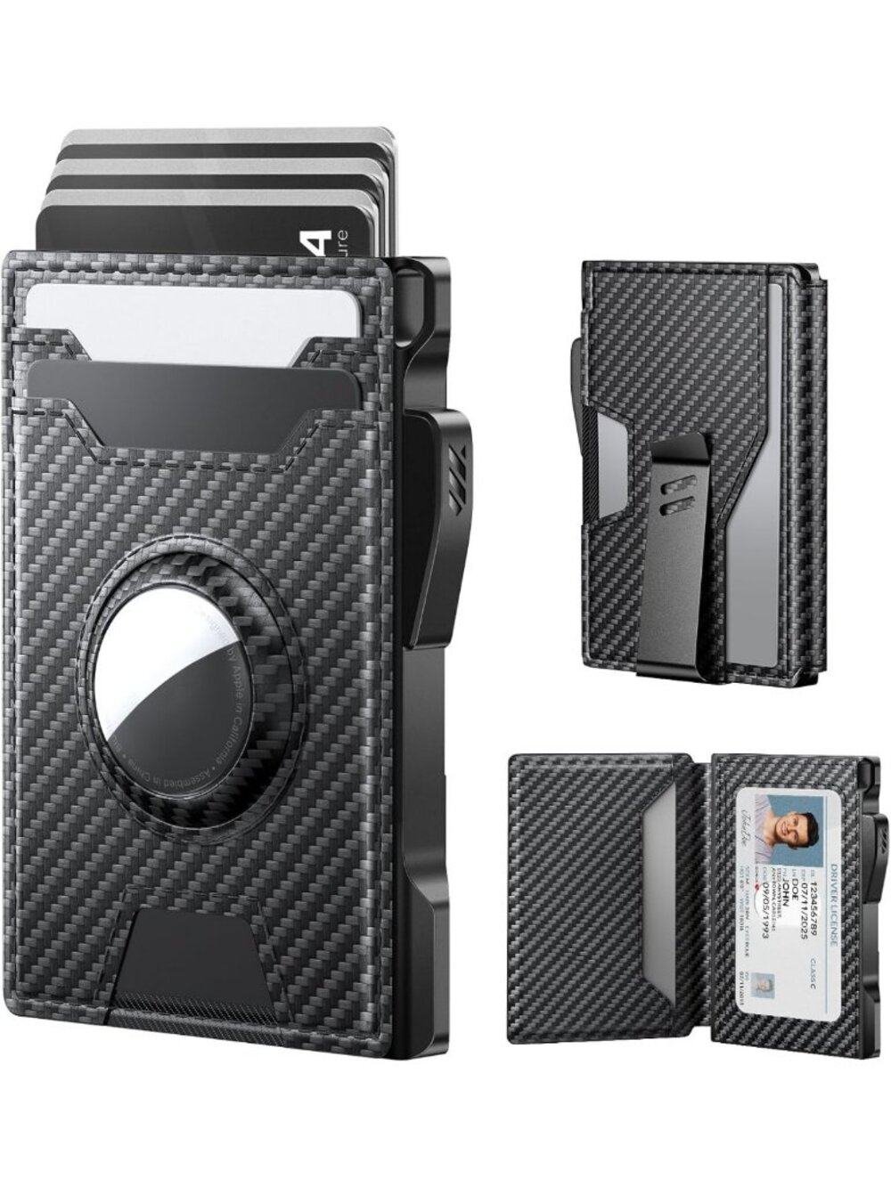 Slim Leather Wallet for Men | RFID Blocking, AirTag Compatible, 13 Card